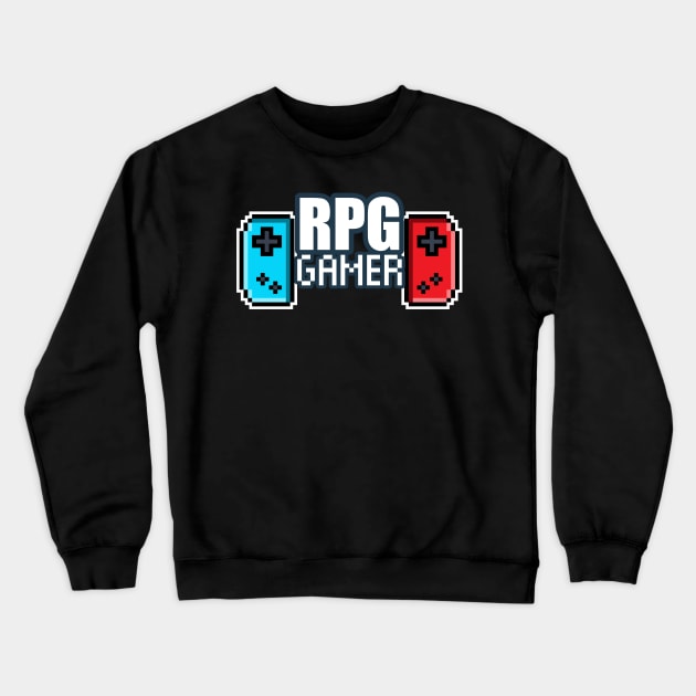 RPG Gamer - 8-bit Retro Pixel Classic Nostalgia Video Games Crewneck Sweatshirt by MaystarUniverse